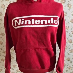Vintage Nintendo Red White Logo Hoodie Hoodie, L